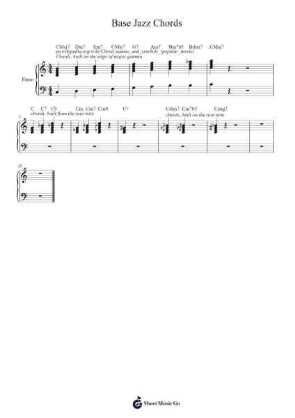 Base Jazz Chords Sheet Music by Andrey Ronzhin-Arr.Charalph