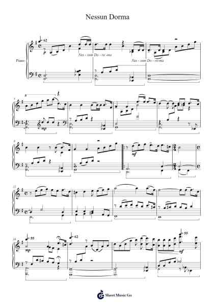 Nessun dorma from Turandot Sheet Music by Giacomo Puccini-Arr.Hicksnia