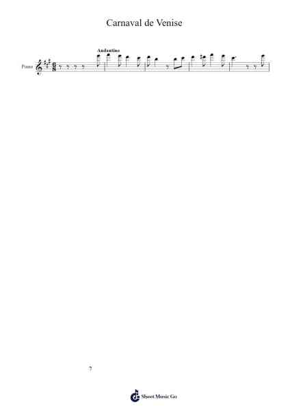 Carnaval de Venise Sheet Music by Niccolò Paganini-Arr.Vingai Parryl