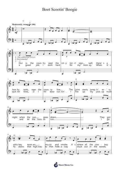 Boot Scootin' Boogie Sheet Music by Brooks & Dunn-Arr.Attcolm