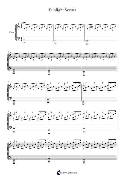 Sunlight Sonata Sheet Music by Ludwig van Beethoven-Arr.Warges Morestone