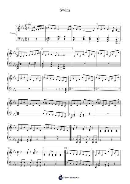 Swim Sheet Music by undefined-Arr.Pearroe