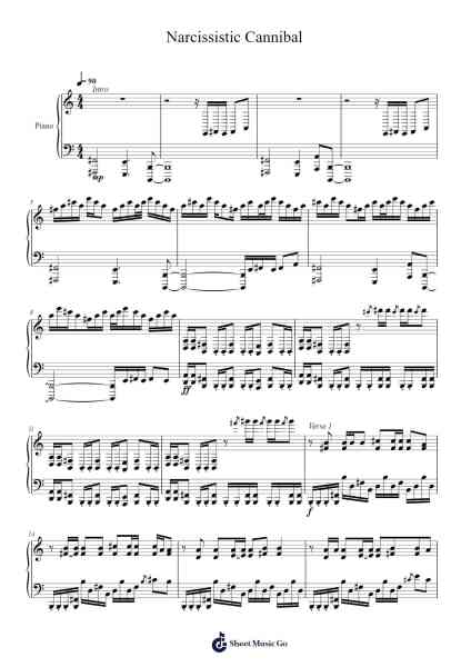 Narcissistic Cannibal Sheet Music by undefined-Arr.Turdrea