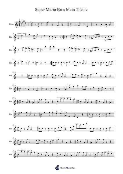 Super Mario Bros Main Theme Sheet Music by undefined-Arr.Pearric