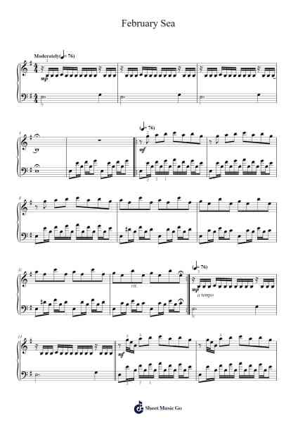 February Sea Sheet Music by George Winston-Arr.Sherkes Dofrank