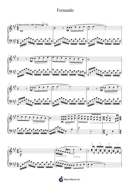 Fernando Sheet Music by ABBA-Arr.Wrightrae