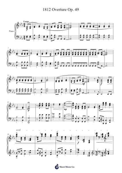1812 Overture Op. 49 Sheet Music by Pyotr Ilyich Tchaikovsky-Arr.Cashshop
