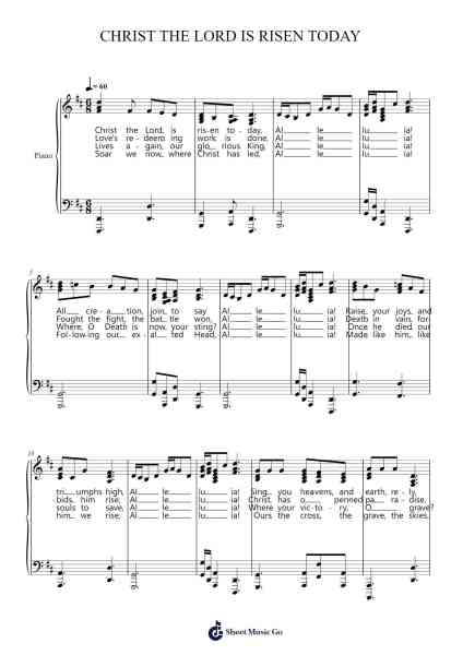 CHRIST THE LORD IS RISEN TODAY Sheet Music by Davebel-Arr.Lopeare