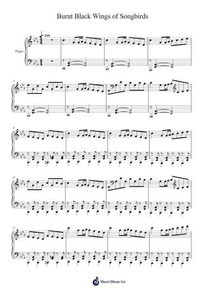 Burnt Black Wings of Songbirds Musica per pianoforte di undefined - Arr.Sanhan Eipscius