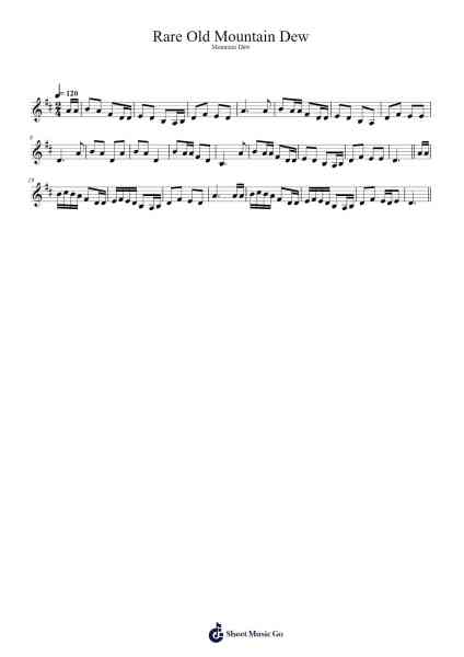 Rare Old Mountain Dew Sheet Music by Samuel Lover-Arr.Kylenus Minruth