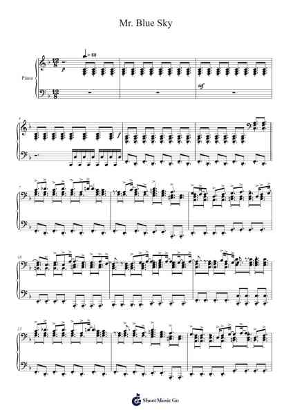 Mr. Blue Sky Sheet Music by Electric Light Orchestra-Arr.Kylegins Gregther