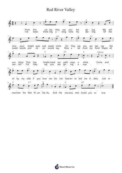 Red River Valley Musica per pianoforte di undefined - Arr.Leethey Yvetteroll