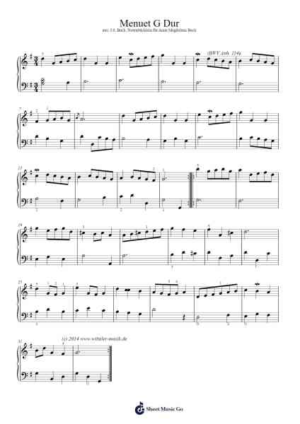 Menuet G Dur Sheet Music by Christian Petzold-Arr.Warlith Gaildes