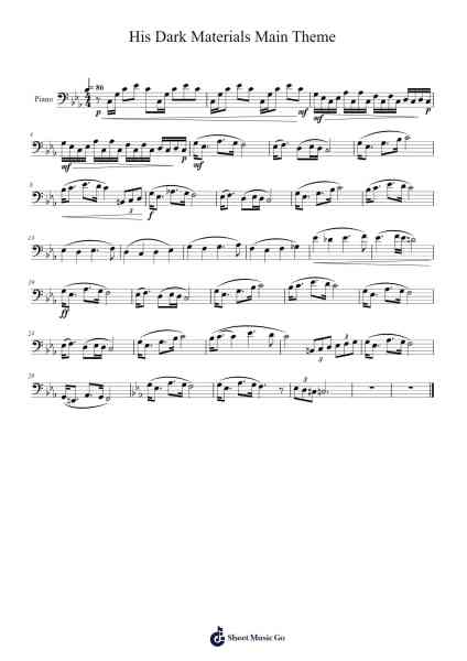 His Dark Materials Main Theme Sheet Music by Lorne Balfe-Arr.Bumie Dorion