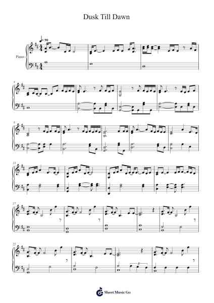 Dusk Till Dawn Sheet Music by undefined-Arr.Halrald