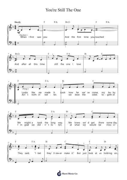 You're Still The One Sheet Music by Shania Twain-Arr.Fastjean