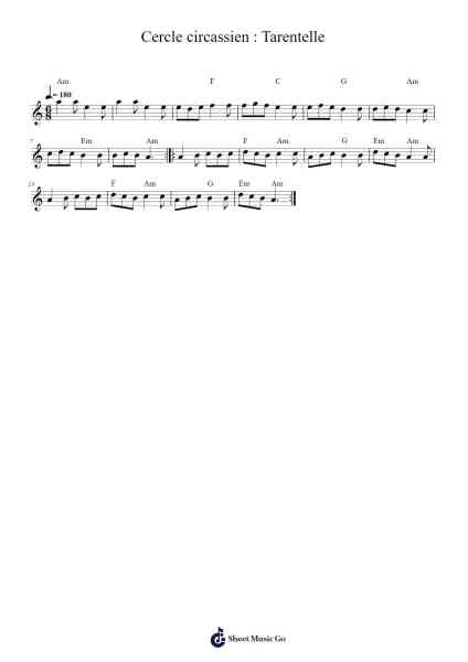 Cercle circassien : Tarentelle Sheet Music by Trad.-Arr.Lopeare