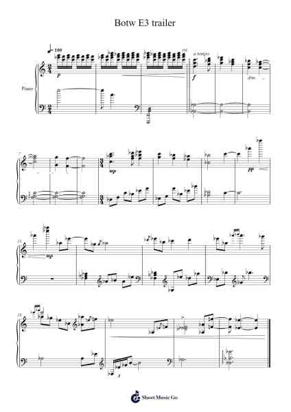 Botw E3 trailer Sheet Music by Émile Déry-Arr.Lauven Joyceleif