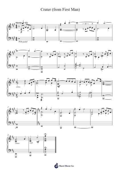 Crater (from First Man) Sheet Music by Justin Hurwitz-Arr.Phoeser