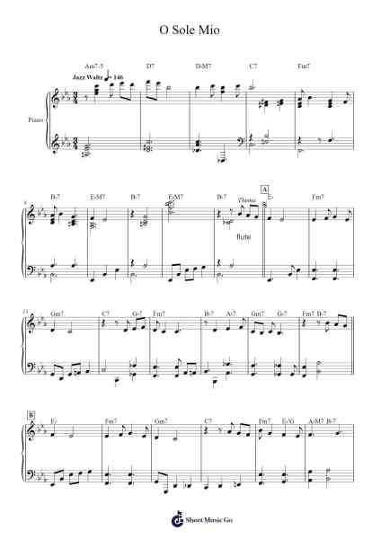 O Sole Mio Sheet Music by Eduardo Di Capua-Arr.Matlas