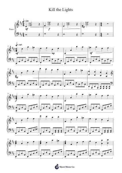 Kill the Lights Sheet Music by undefined-Arr.Manpiers