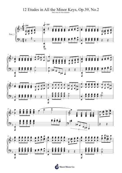 12 Etudes in All the Minor Keys, Op.39, No.2 Sheet Music by Ch. V. Alkan-Arr.Clairenor Jouvic