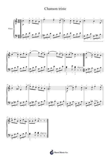 Chanson triste Sheet Music by Karl Czerny-Arr.Tice Charsweet