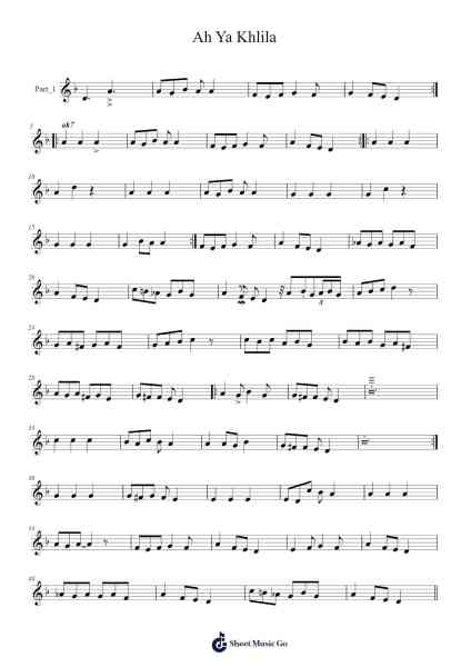 Ah Ya Khlila Sheet Music by Ahlam Alshamsi-Arr.Wolfnid Bronbooth