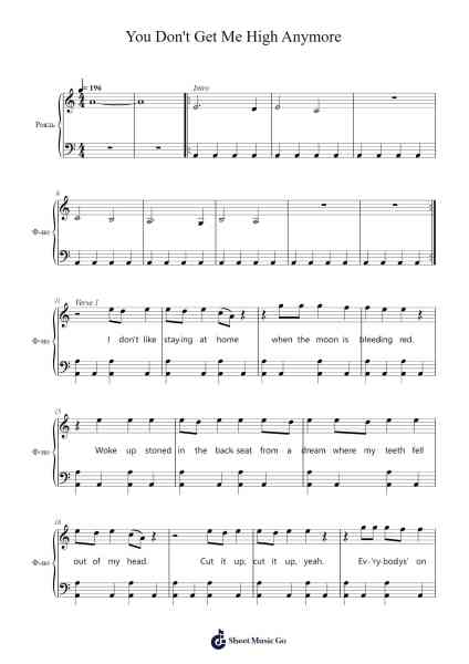You Don't Get Me High Anymore Sheet Music by Phantogram-Arr.Nyroy Vebe