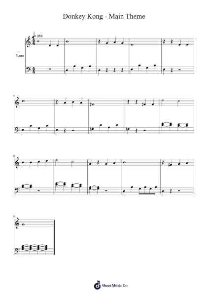 Donkey Kong - Main Theme Sheet Music by Fabrício Yamamoto-Arr.Wyli