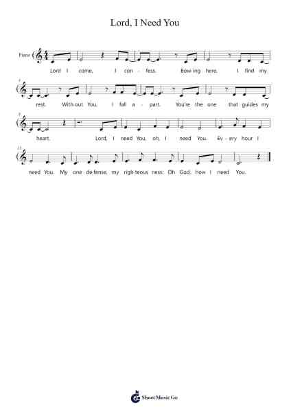 Lord, I Need You Sheet Music by Matt Maher-Arr.Swinfred Clarkdiah
