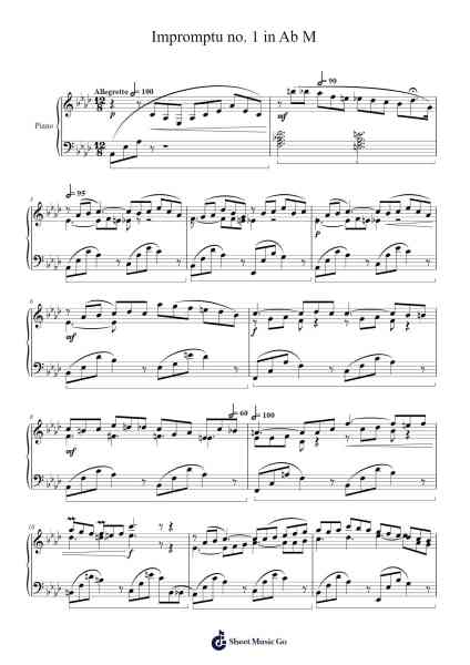 Impromptu no. 1 in Ab M Sheet Music by Camille Saint-Saëns-Arr.Urkuk Joneswat