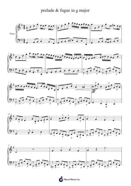 prelude & fugue in g major Sheet Music by le kapellmaestro-Arr.Rydiah