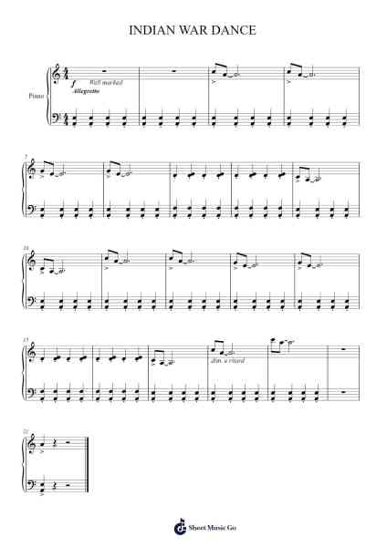 INDIAN WAR DANCE Sheet Music by Charles K. Herbert-Arr.Gracejosh