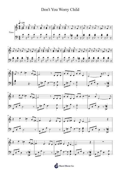Don't You Worry Child Sheet Music by undefined-Arr.Pullzie Willmiles