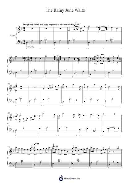 The Rainy June Waltz Sheet Music by Gerard Farré-Arr.Cusnow Noahlis