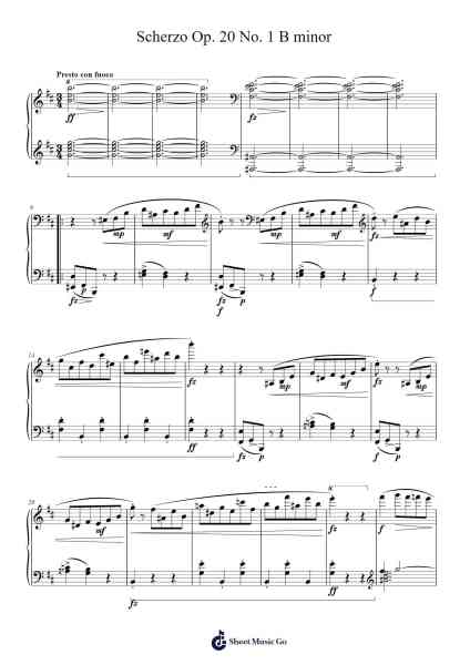 Scherzo No. 1 in B Minor, Op. 20 Sheet Music by Frédéric Chopin-Arr.Thaga Emsia