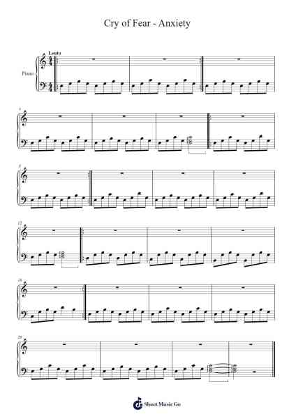 Cry of Fear - Anxiety Sheet Music by Andreas Rönnberg-Arr.Pibriel Pute