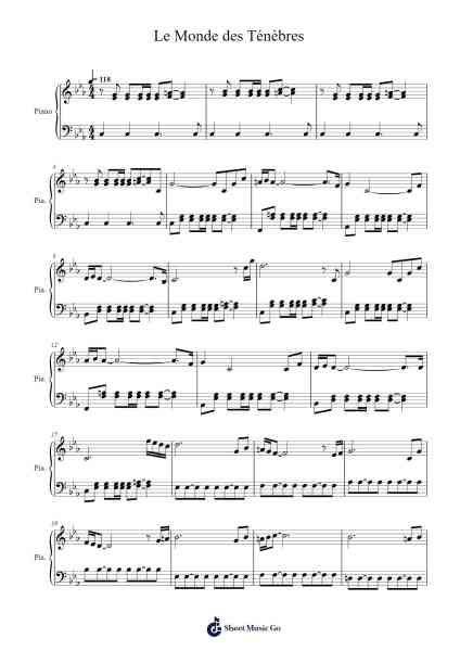 Le Monde des Ténèbres Sheet Music by Vartanjack-Arr.Lespenn