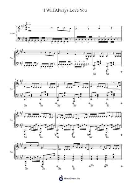 I Will Always Love You Sheet Music by I-LANDERS-Arr.Fordniah