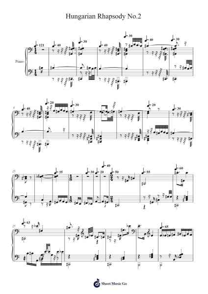 Hungarian Rhapsody No. 2 in C-sharp Minor, S.244/2 Sheet Music by Franz Liszt-Arr.Bercob