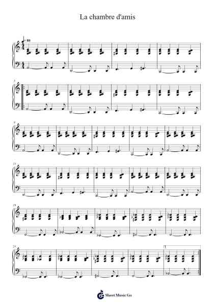 La chambre d'amis Sheet Music by Benjamin Biolay-Arr.Rexlin Clachad