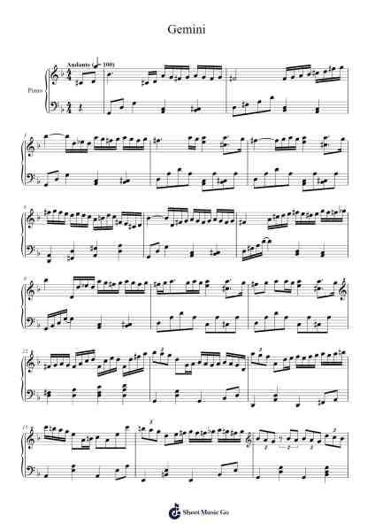 Gemini Sheet Music by Longmann Runold-Arr.Virgreg