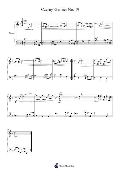 Czerny-Germer No. 19 Sheet Music by undefined-Arr.Pibriel Pute