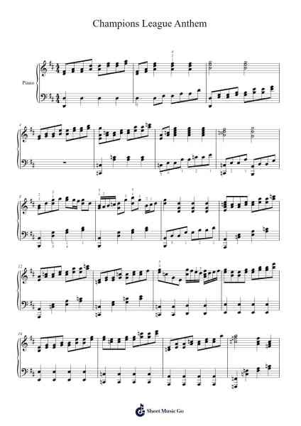 Champions League Anthem Sheet Music by Tony Britten-Arr.Simpdre