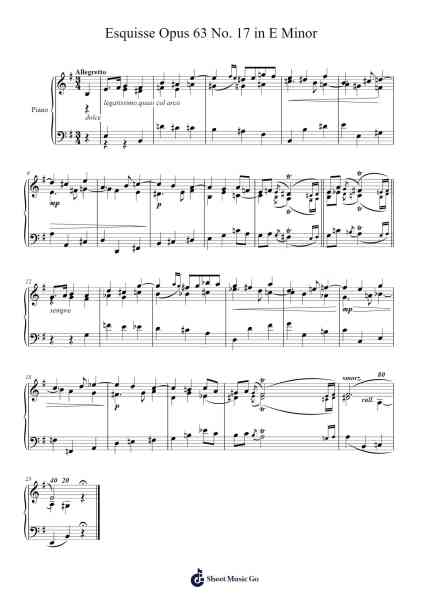 Esquisse Opus 63 No. 17 in E Minor 樂譜由 Charles-Valentin Alkan - 編曲 Cookien Dolckens