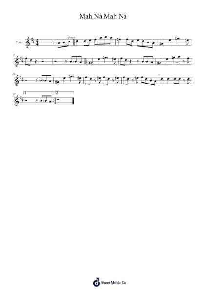 Mah Nà Mah Nà Sheet Music by Piero Umilani-Arr.Chloemen O'Cazie