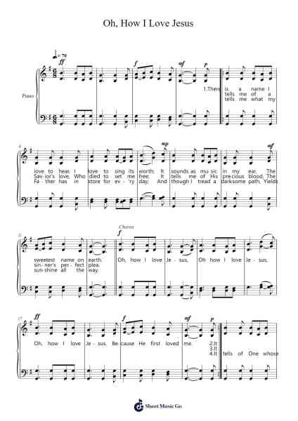 Oh, How I Love Jesus Sheet Music by Anonymous-Arr.Cofearl
