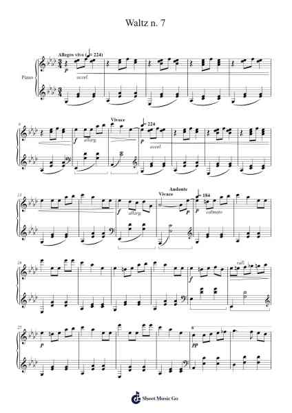 Waltz n. 7 Sheet Music by Dorian PAQUET-Arr.Birwylde