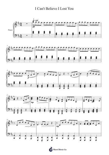 I Can't Believe I Lost You Sheet Music by Lionel Yu-Arr.Poundnions